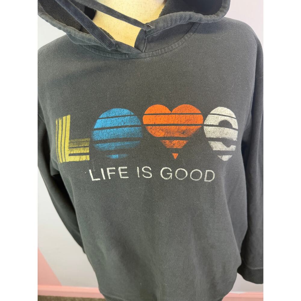 LIFE IS GOOD Positive LOVE HEART PEACE HOODIE HOODED SWEATSHIRT Womens xxl - Picture 3 of 6